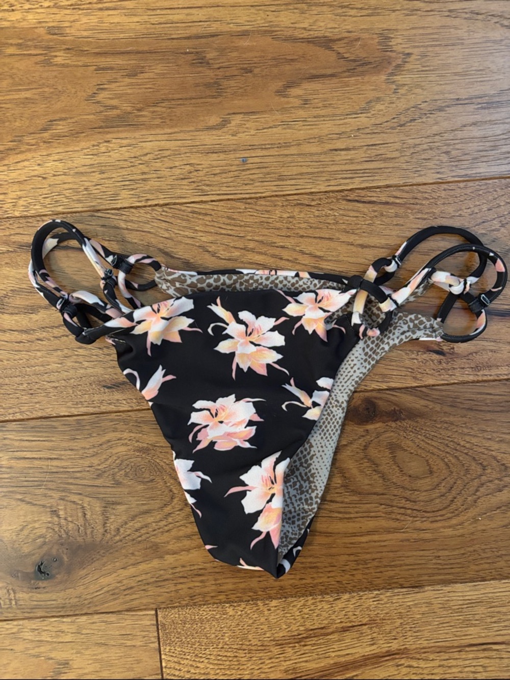 acacia swimwear Brown floral Print Bikini Bottom